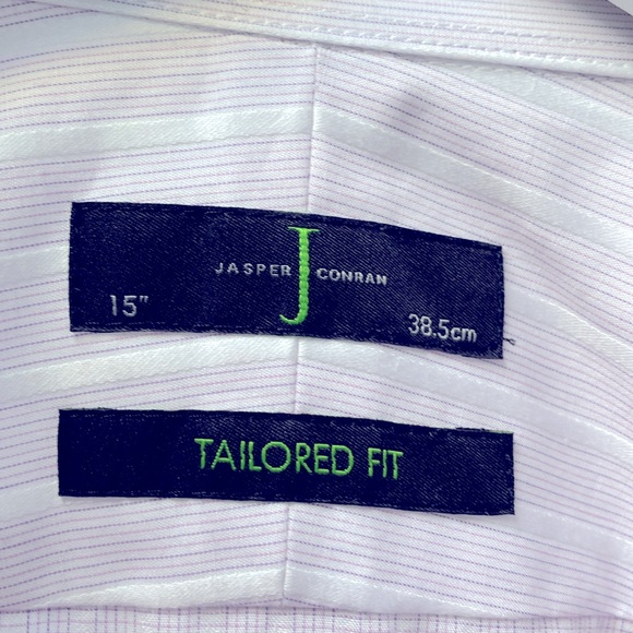 NWT Jasper Conran Tailored Fit 100% Cotton Bottom Up Men's Shirt Neck Size 15" ! - Picture 3 of 12